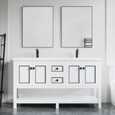 Dowell 60" Freestanding Bathroom Vanity with Single or Double Basin - Four Soft-Close Doors, One Soft-Close Drawer, One Shelf - 036 60 Series